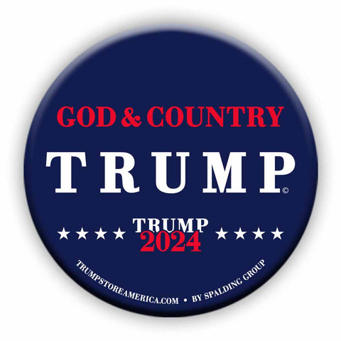 God & Country Trump 2024 Button