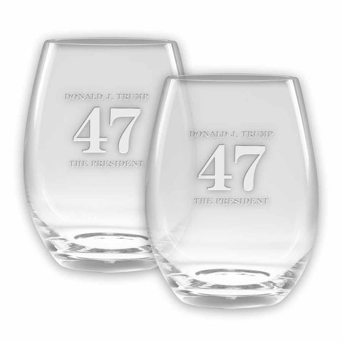 47 - The President - Stemless Wine Glasses (set of 2)