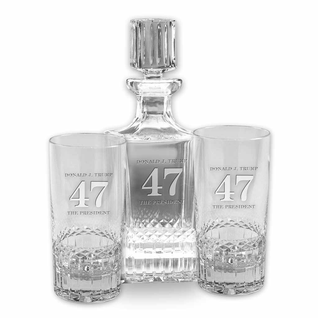 47 - The President - Crystal Decanter and Tall Glass Set