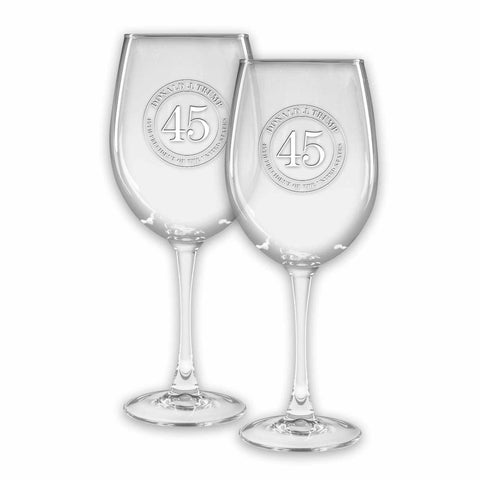 Trump 45 Colossal Wine Glasses - Set of 2 - (Personalization Option)