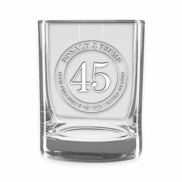 Trump 45 Double Old Fashioned Glasses - Set of 2 - (Personalization)