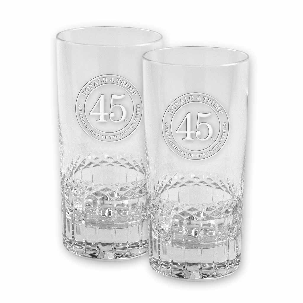 Trump 45 Crystal Tall Glasses (set of 2)